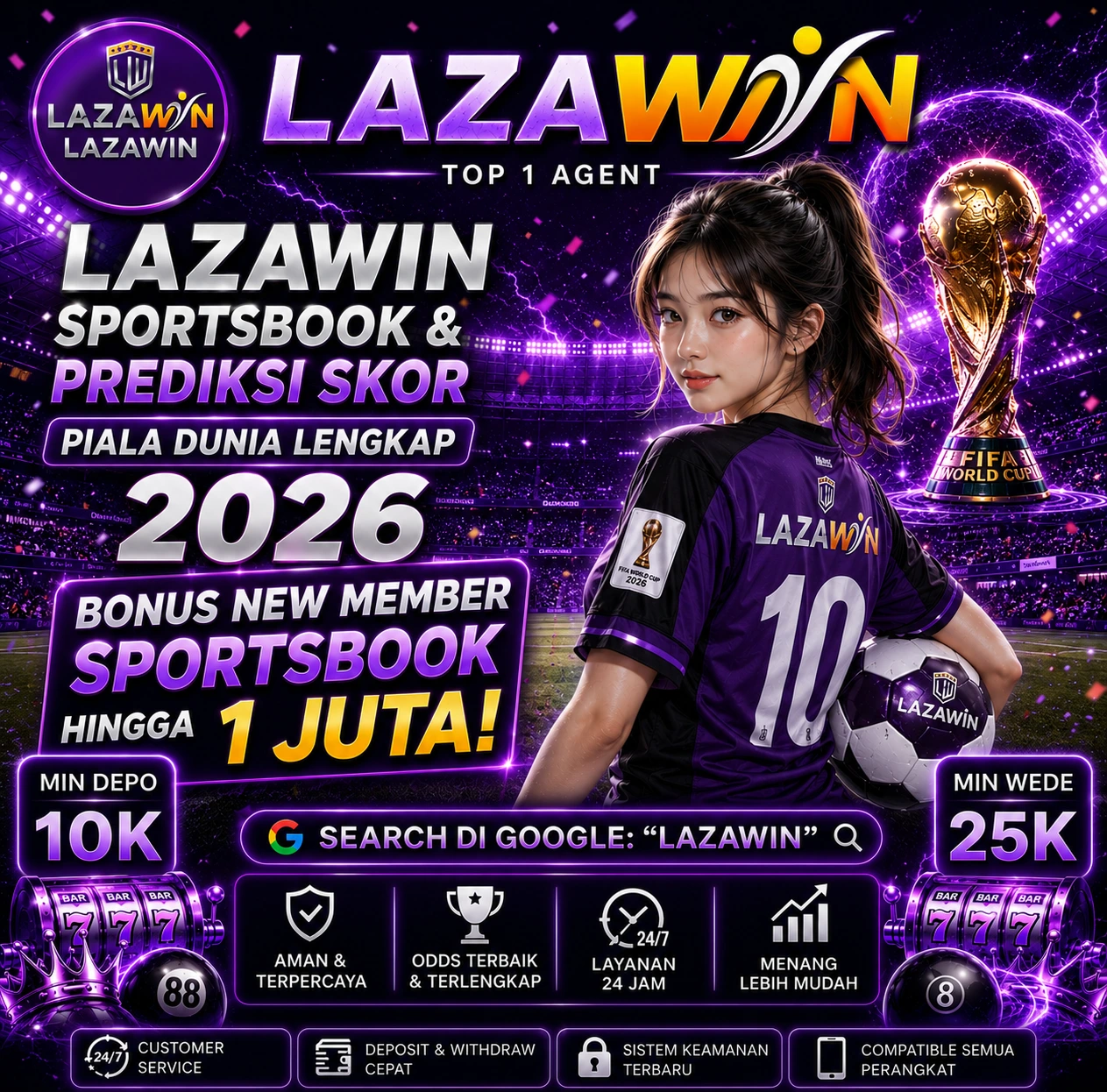 LAZAWIN: Sportsbook & Prediksi Skor Piala Dunia Lengkap 2026